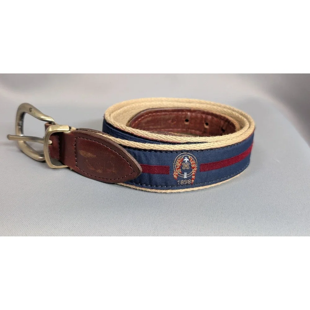 Vintage YRI Minikahda Club Belt Mens 30 Canvas Ribbon Golf